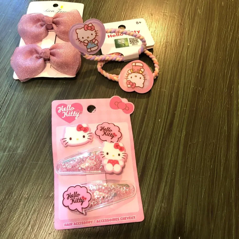 Hello Kitty and Hair Bow Bundle NEW Bows Clips Hair Bands